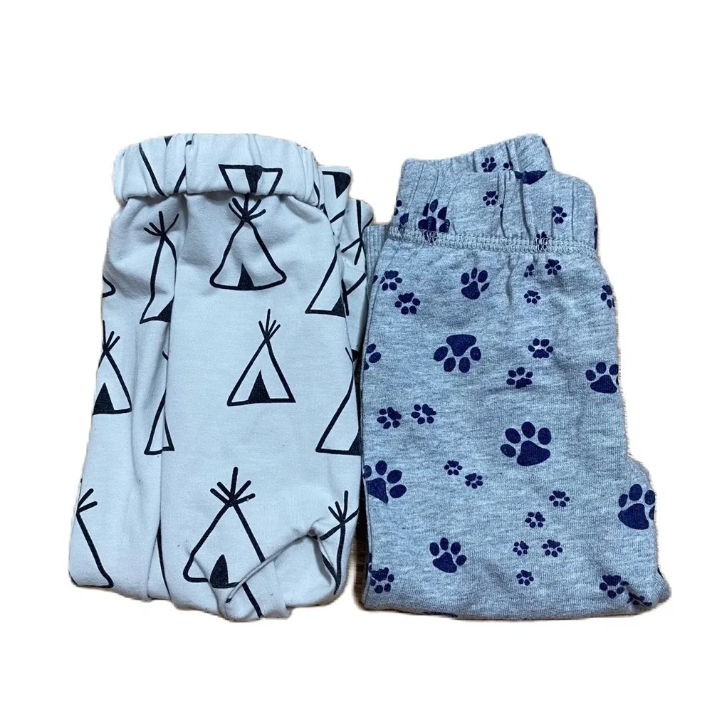 18 Month Pants Bundle Paw Print Camping Tent Gray White Casual Baby Kids